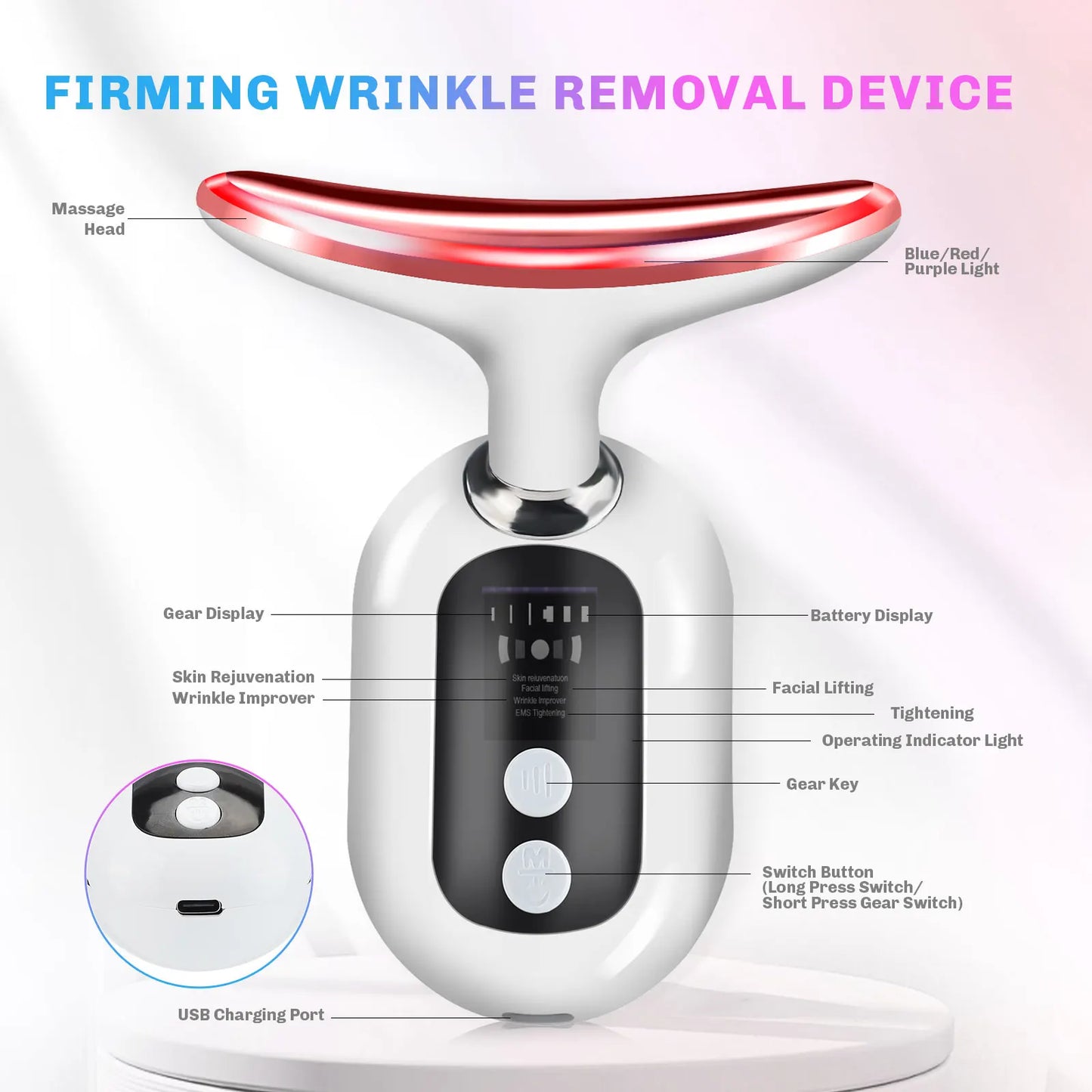 Face and Neck massage tool, suitable for lifting, tightening, and removing wrinkles. Perfect for men and women. Trending Products, Beauty intrument, Summer Gift