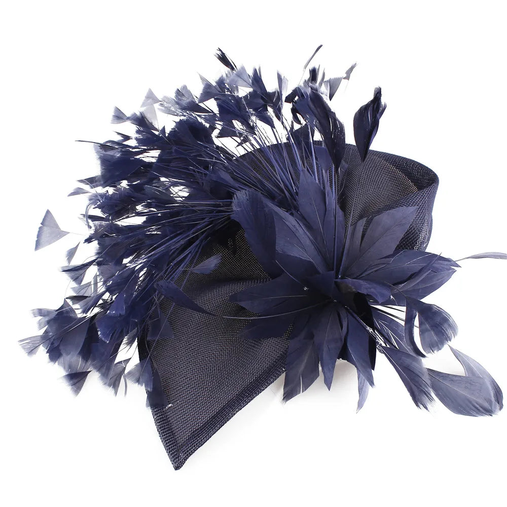 Elegant Wedding Fascinator Hat – Vintage Feather Headdress for Women