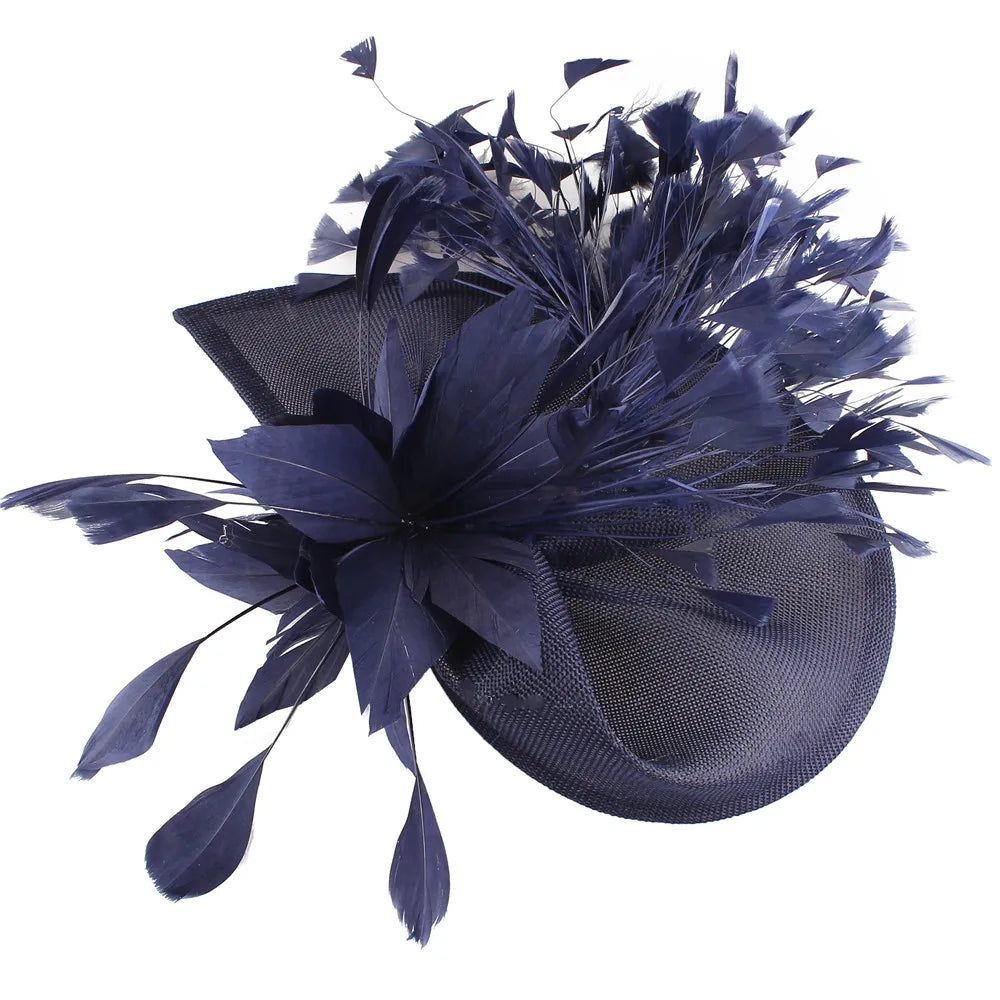 Elegant Wedding Fascinator Hat – Vintage Feather Headdress for Women
