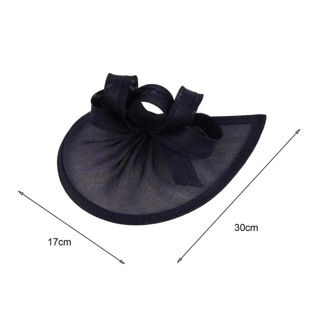 Elegant Linen Yarn Fascinator Hat with Bowknot Decor – Retro Style