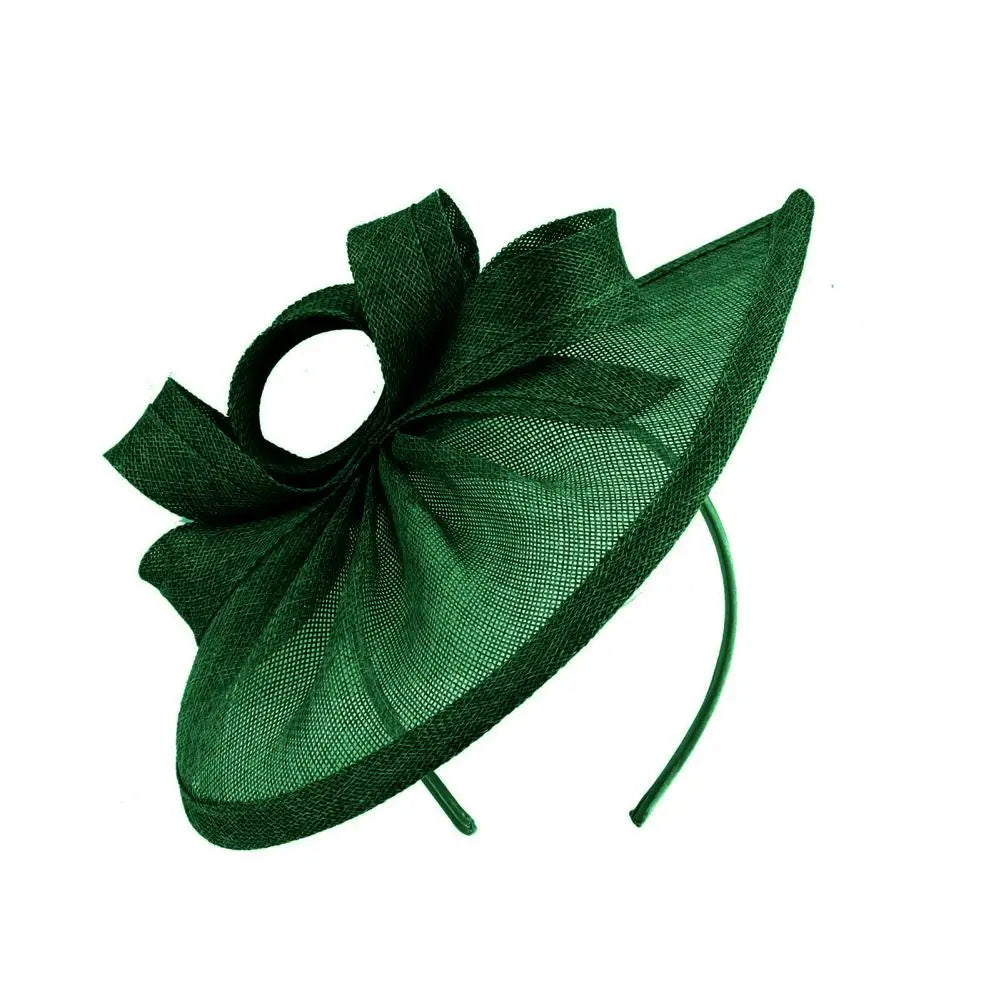 Elegant Linen Yarn Fascinator Hat with Bowknot Decor – Retro Style