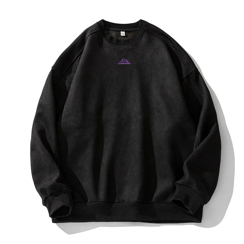 Chamois Leather Sweatshirt Fleece Pullover Outdoors Fashion Pullover Unisex for Men and Women