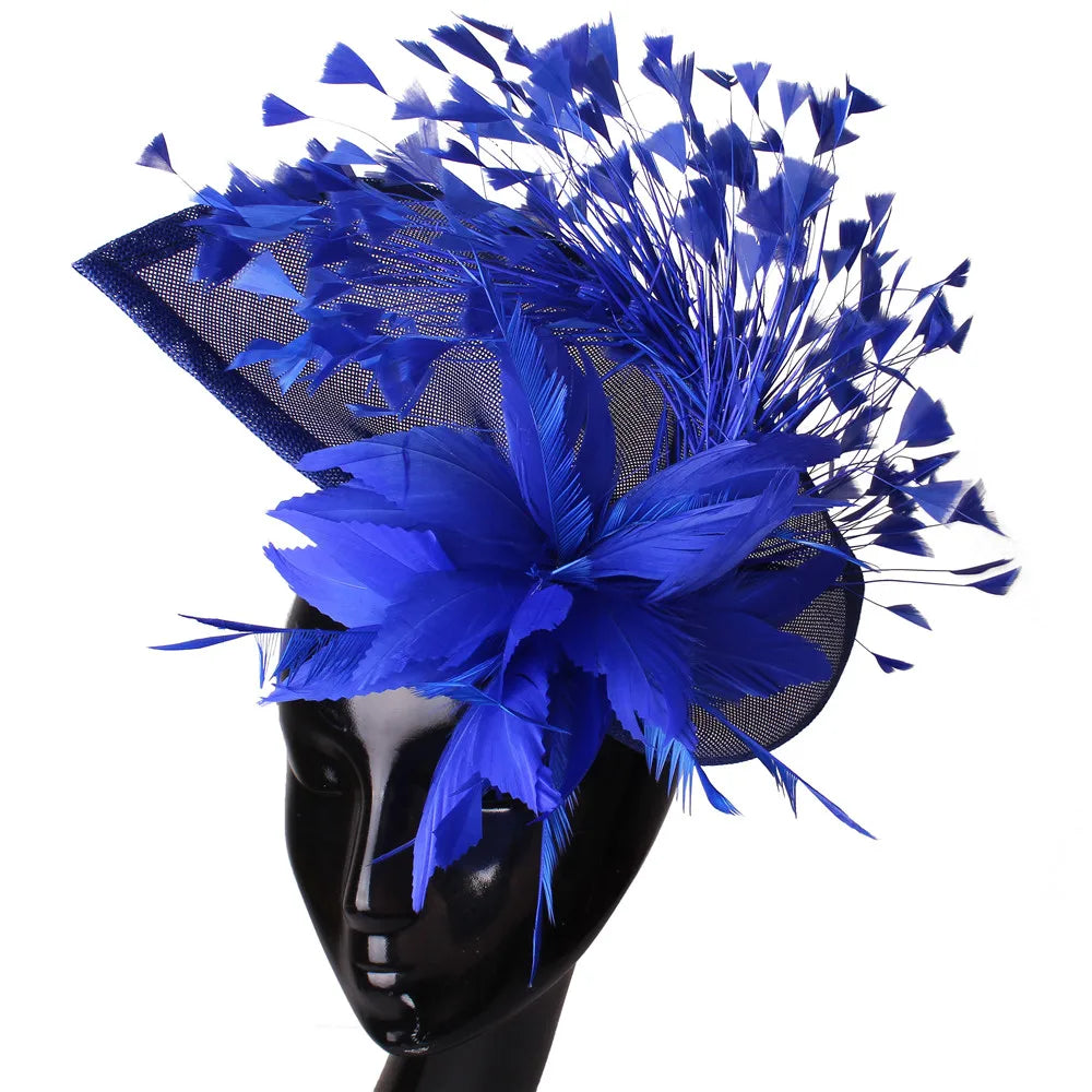 Elegant Wedding Fascinator Hat – Vintage Feather Headdress for Women