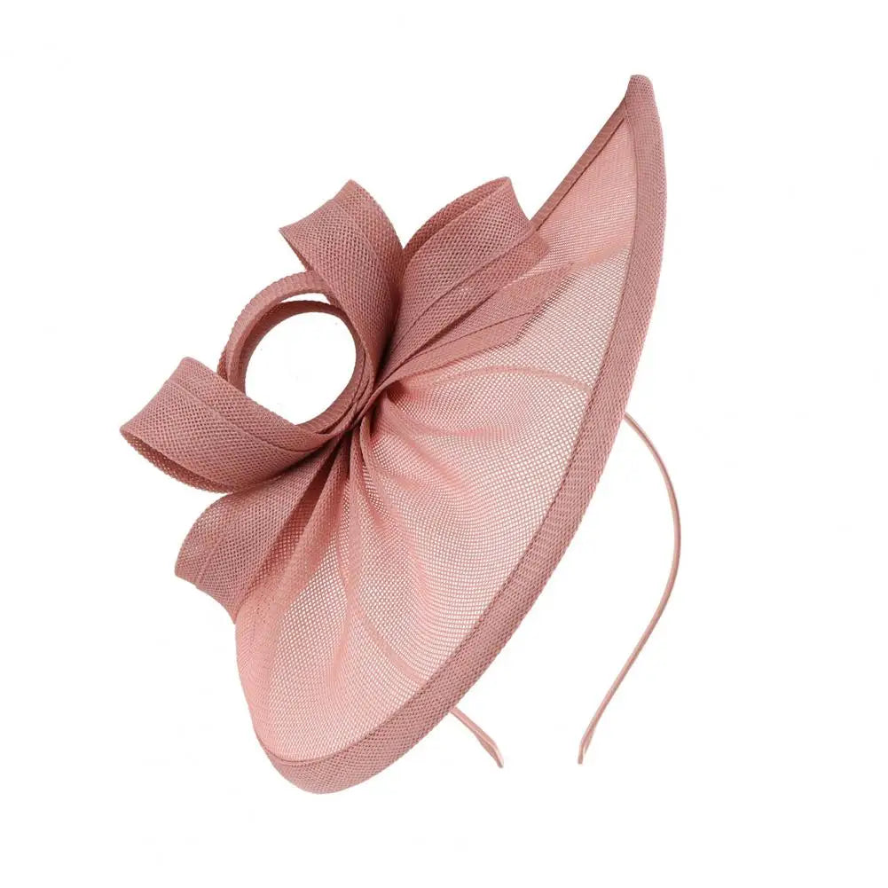 Elegant Linen Yarn Fascinator Hat with Bowknot Decor – Retro Style