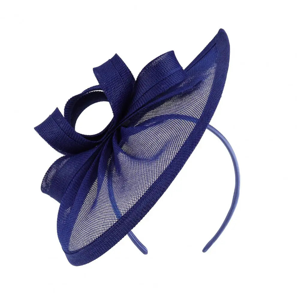 Elegant Linen Yarn Fascinator Hat with Bowknot Decor – Retro Style