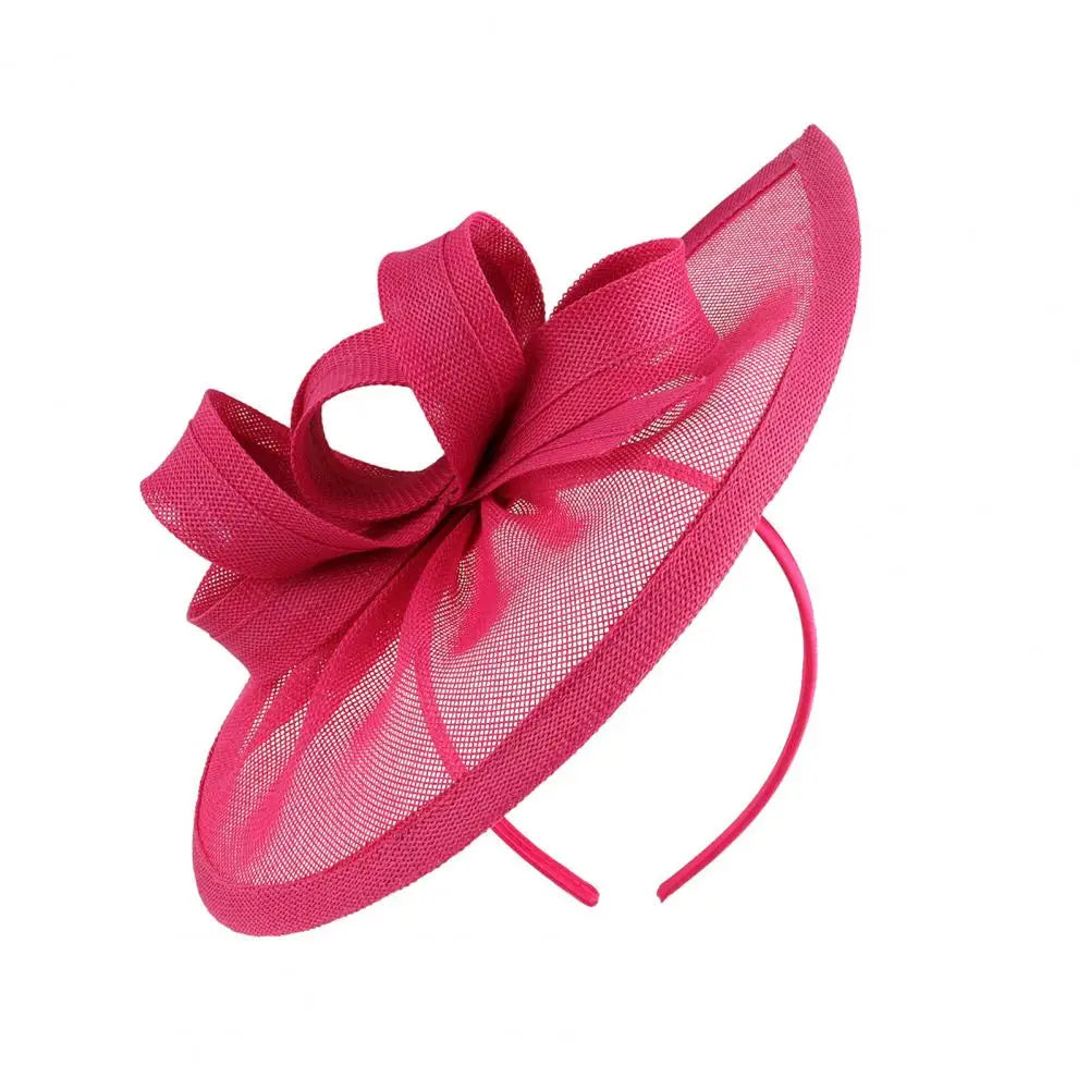 Elegant Linen Yarn Fascinator Hat with Bowknot Decor – Retro Style
