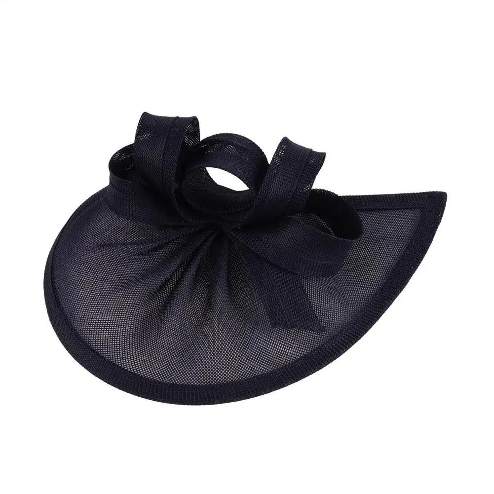 Elegant Linen Yarn Fascinator Hat with Bowknot Decor – Retro Style