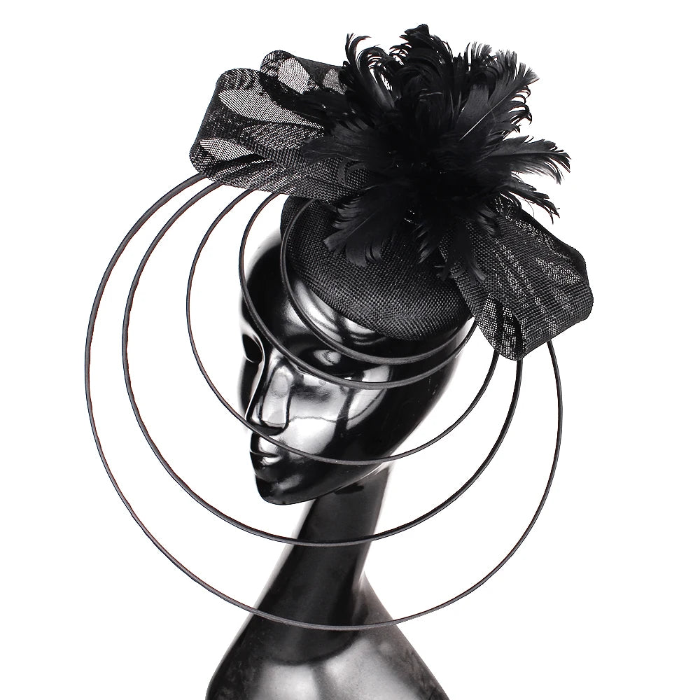 Elegant Crinoline Feather Fascinator