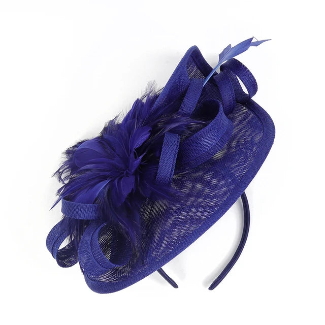 Elegant Fascinator Hat for Women Tea Party Kentucky Derby Fascinator Pillbox Hat Feather Flower Fascinator Wedding Cocktail
