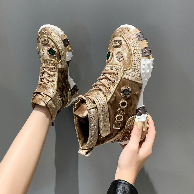 Hip Hop Rhinestone Women Sneakers