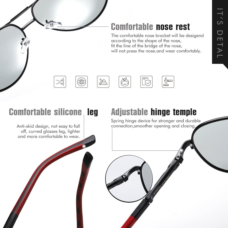 Photochromic Polarized Anti-glare Sun Glasses For Women