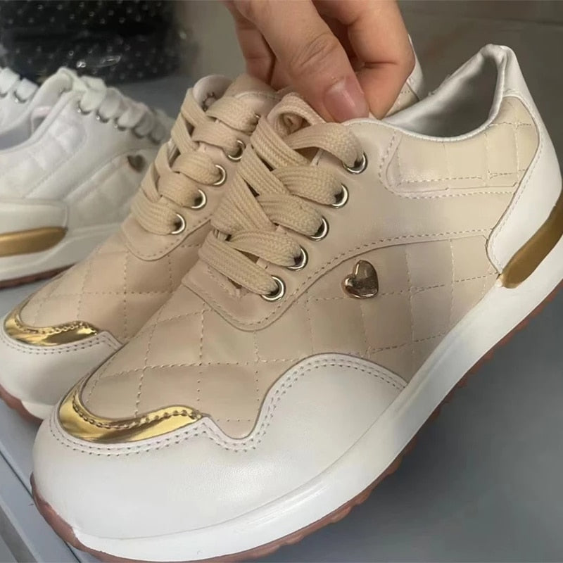 Sneakers Platform Shoes PU Leather Patchwork