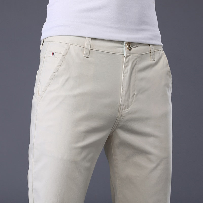 Stretch Cotton Slim Pants for Men