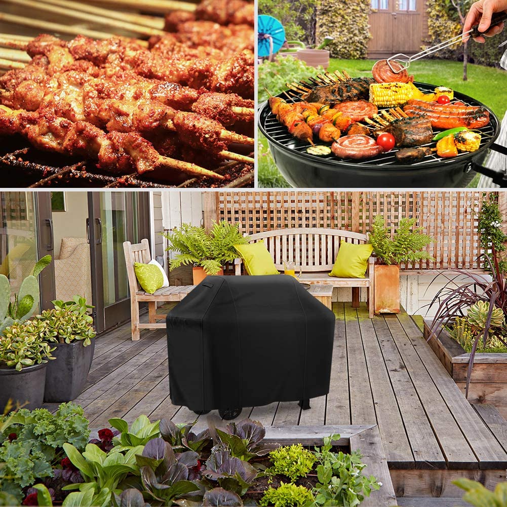 Waterproof BBQ Gas Grill Cover, Polyester Easy On/Off, Dustproof Fade Resistant for Weber Char-Broil Nexgrill and More Grills