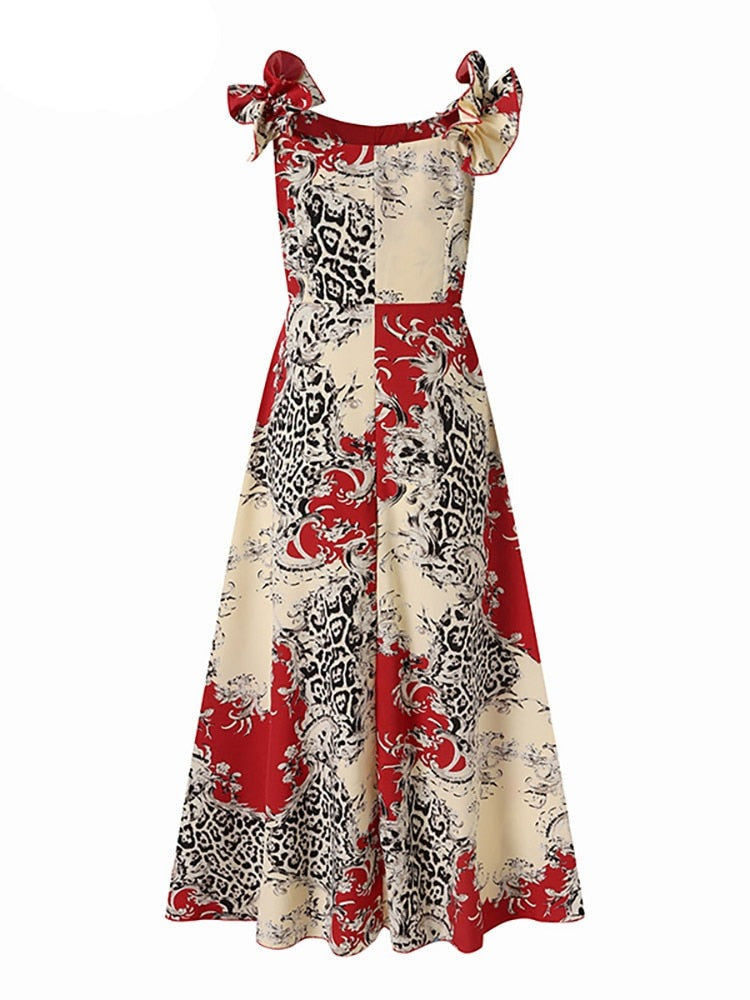 Flower Printed Sleeveless Maxi Summer Dress