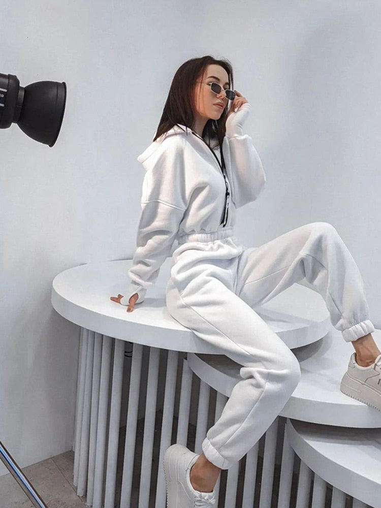 Long Sleeve Zipper Hoodies Jumpsuits