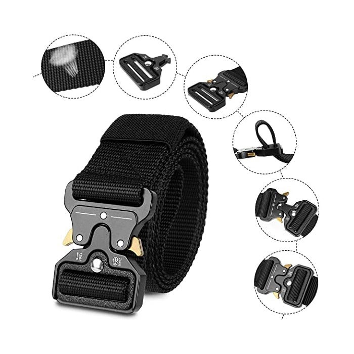 Genuine Tactical Belt Soft Real Nylon for Men And Women Black