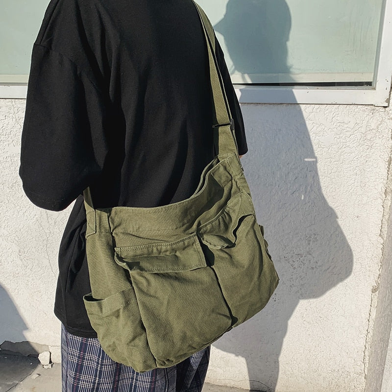 Large Capacity Tote Canvas Crossbody Bag
