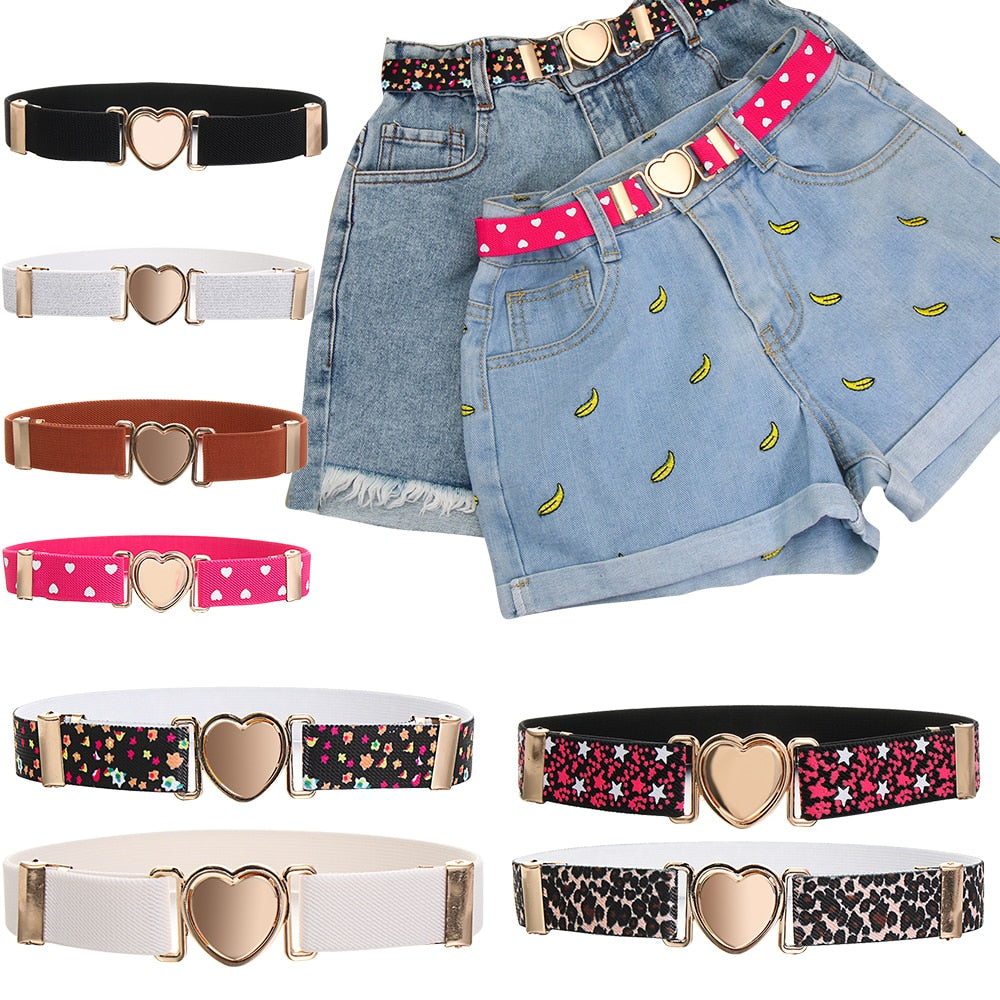 Kids Elastic Belts Girl Stretch Waist Belt Adjustable