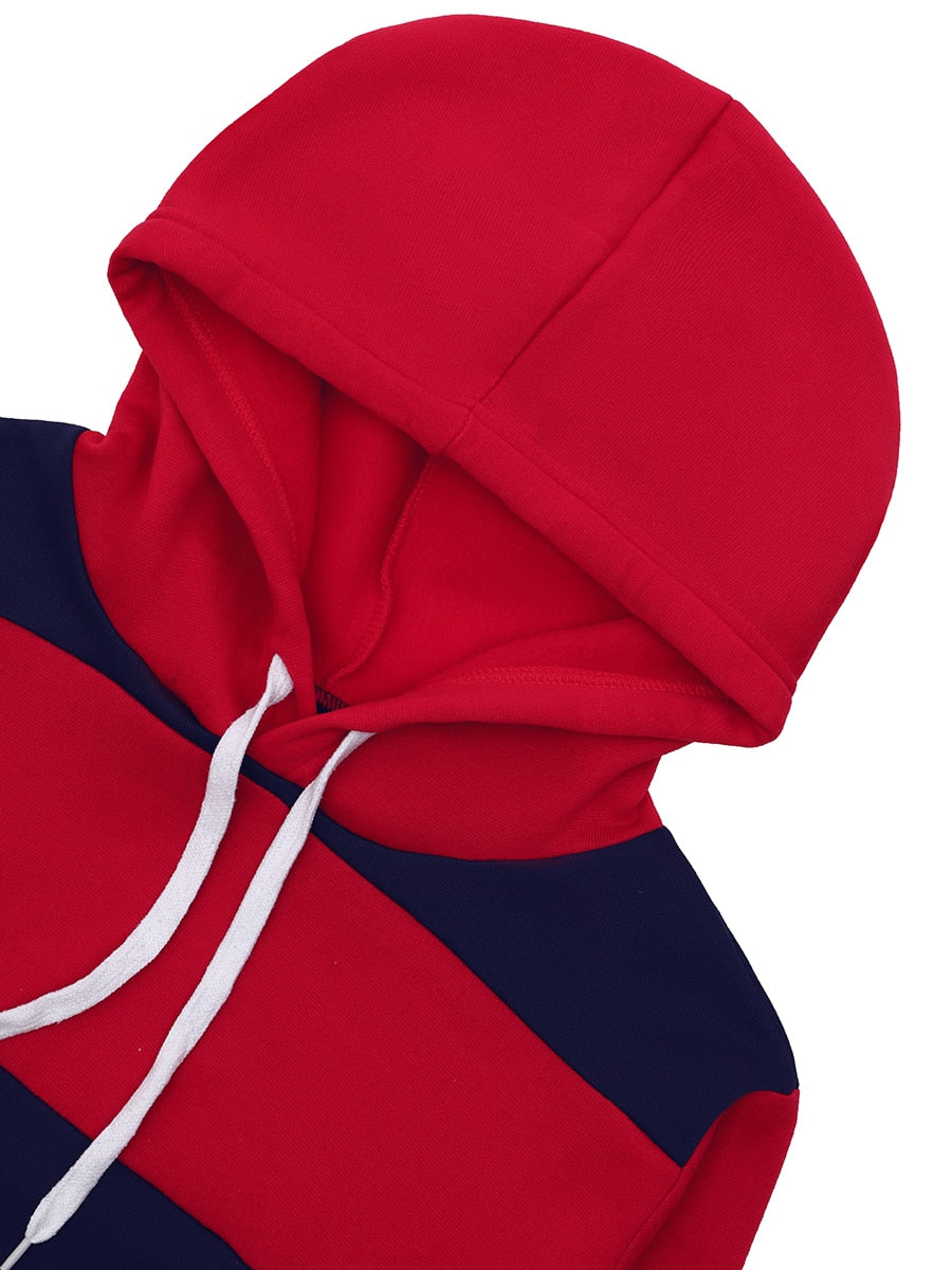 Striped Drawstring Tracksuit Set
