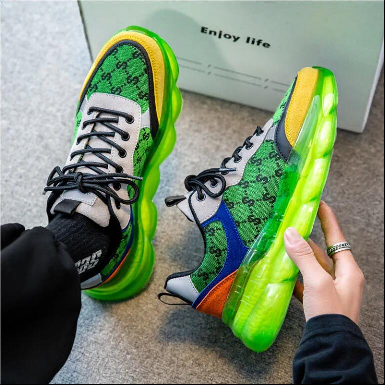 Luxury Designer Men’s Platform Sneakers – Chunky & Colorful