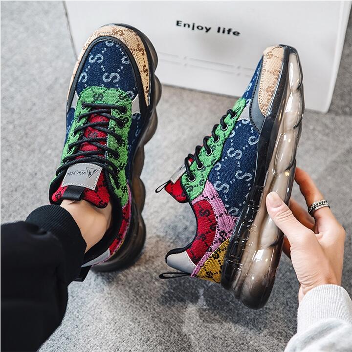 Luxury Designer Men’s Platform Sneakers – Chunky & Colorful
