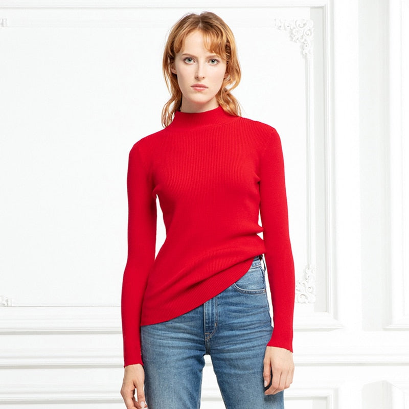 Turtleneck Pullover Sweater – Long Sleeve, Slim Fit & Oversized Style