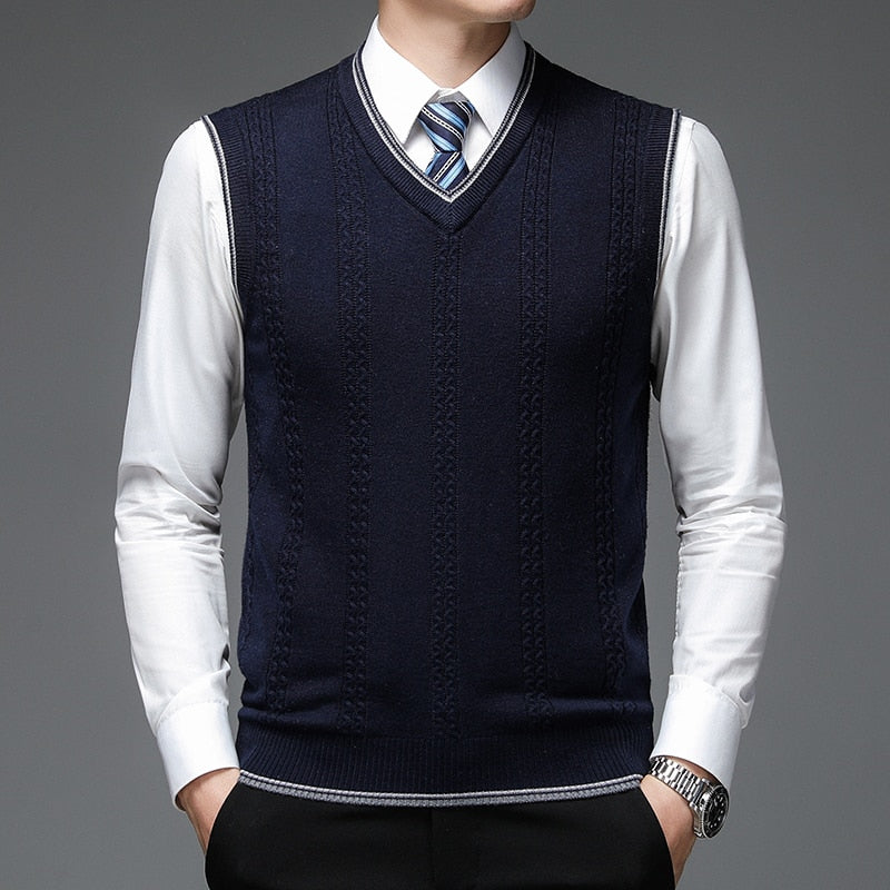 Pullover Sweater V Neck Knit Vest