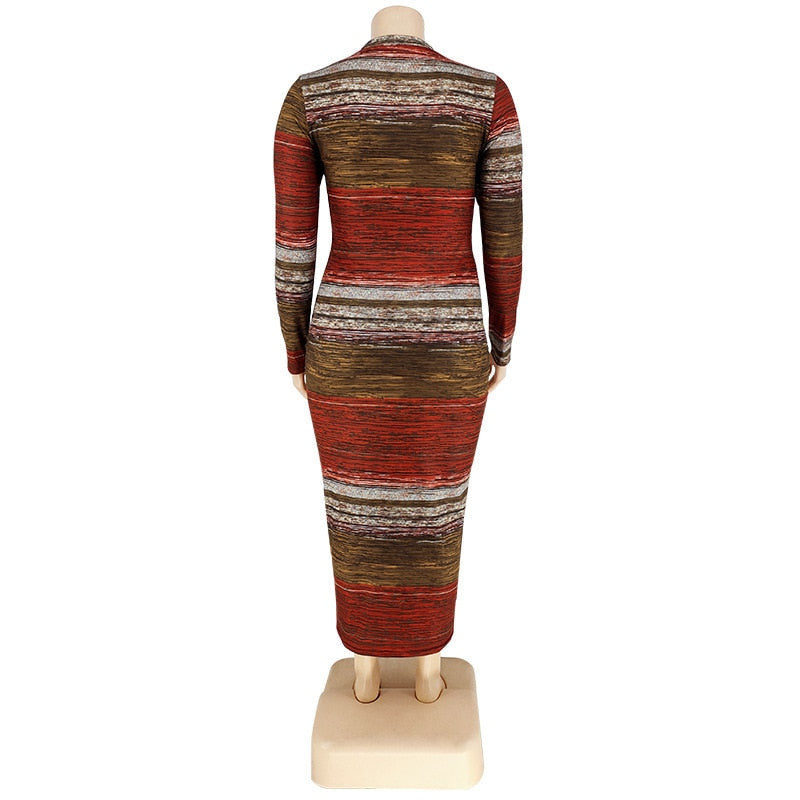 Patchwork Maxi Dress for Women - Azahshopping