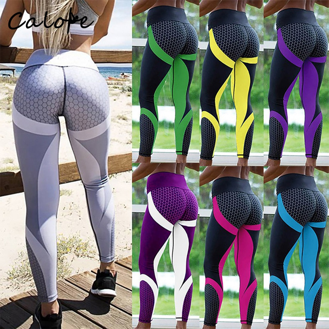 Printed Push Up Yoga Pants for Women