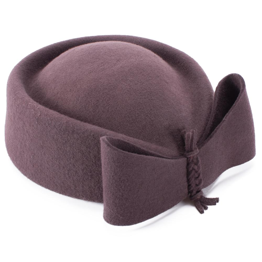 Teardrop Women Hats Vintage Look Pillbox Fascinator Hat Top Fancy Wool Felt Hat