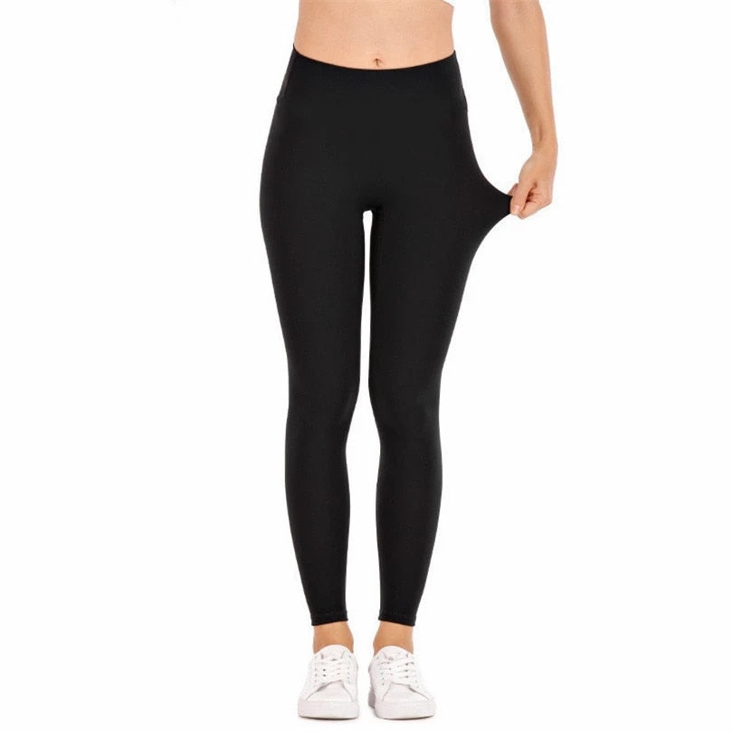 Shinny Elasticity Solid Color Leggings - Azahshopping