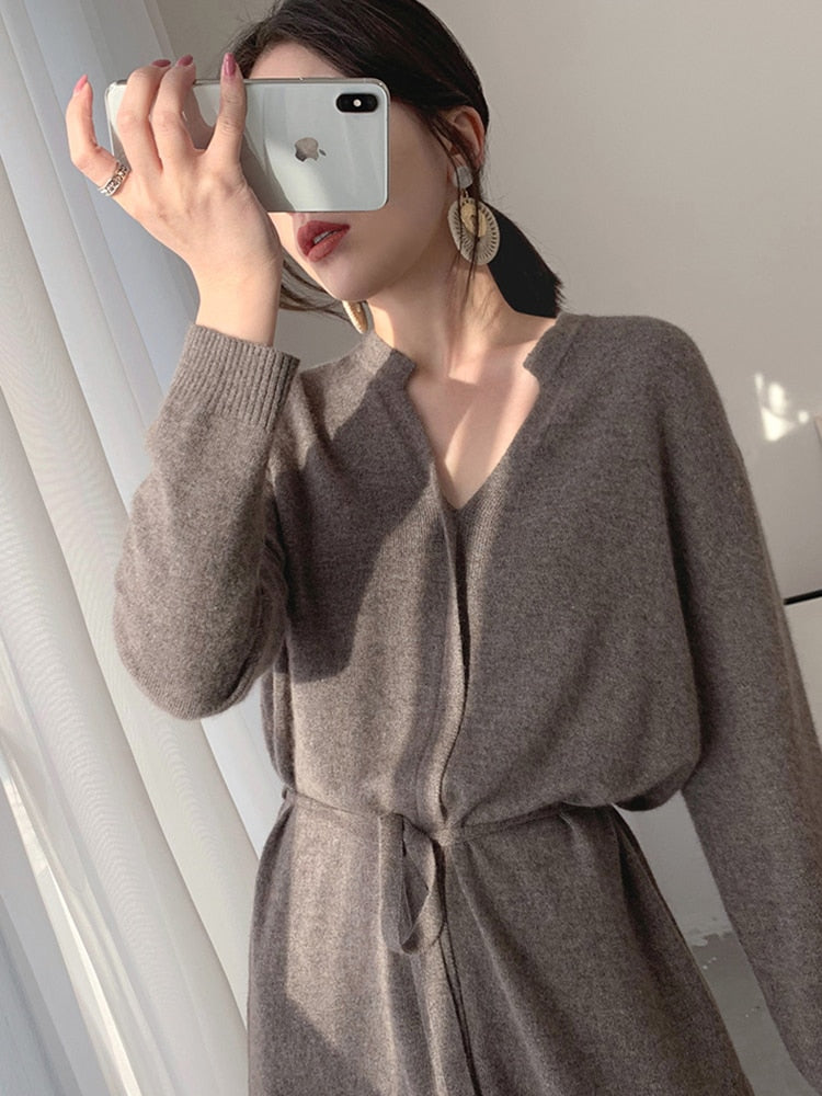 Vintage Sweater Knitted Dress for Women - Azahshopping
