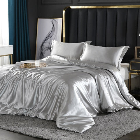 Mulberry Silk Luxury Bedding Set With Fitted Sheet High-end 100% Silk Satin Bedding Sets
