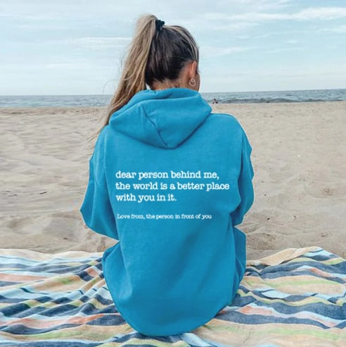 Be Kind Long Sleeve Pattern Sweater Hoodie
