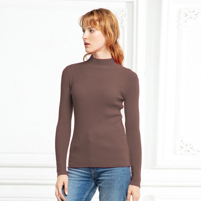 Turtleneck Pullover Sweater – Long Sleeve, Slim Fit & Oversized Style