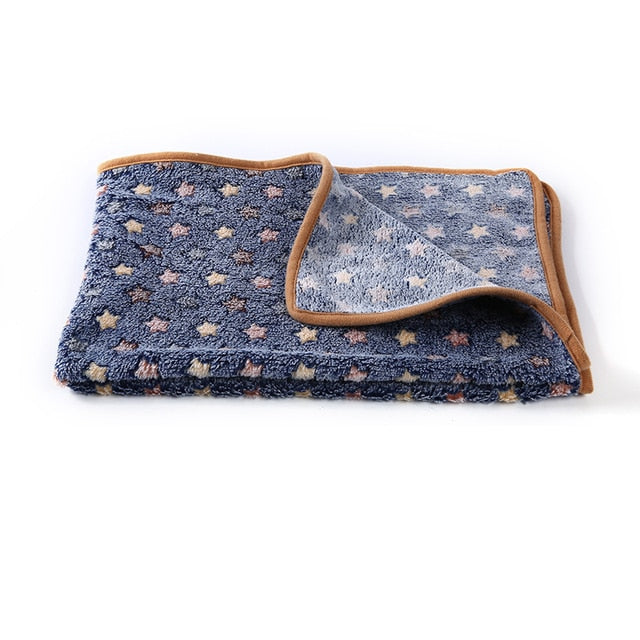 Fluffy Cute Star Printing Pet Mat Warm And Comfortable Pet Blanket For Dogs And Cats