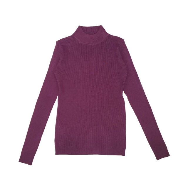 Turtleneck Pullover Sweater – Long Sleeve, Slim Fit & Oversized Style