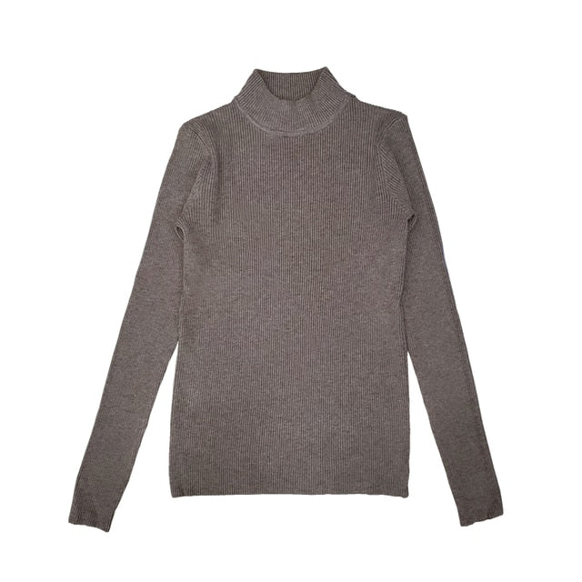 Turtleneck Pullover Sweater – Long Sleeve, Slim Fit & Oversized Style