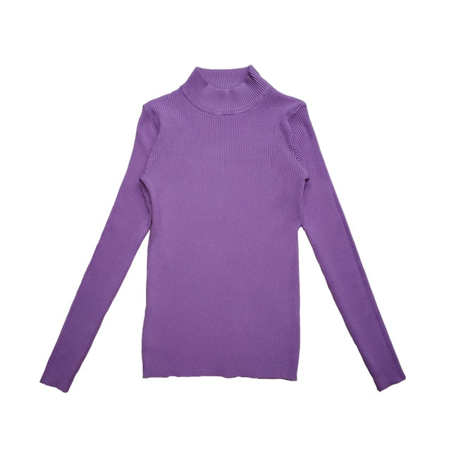 Turtleneck Pullover Sweater – Long Sleeve, Slim Fit & Oversized Style