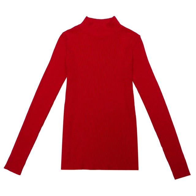 Turtleneck Pullover Sweater – Long Sleeve, Slim Fit & Oversized Style