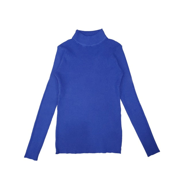 Turtleneck Pullover Sweater – Long Sleeve, Slim Fit & Oversized Style