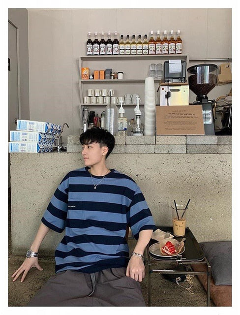 High Street Stripe T-shirt Long Sleeves Vintage