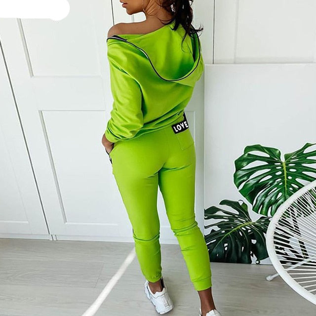 Hoodied Sweatshirt Tracksuit FOR Women - Azahshopping