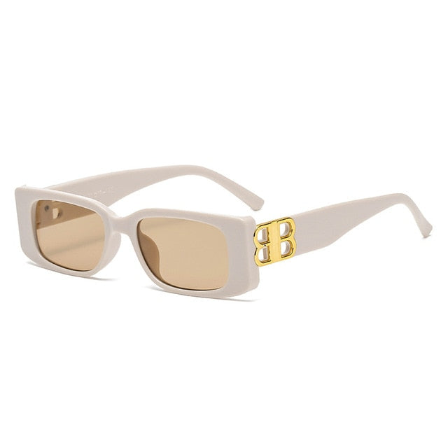 Vintage Rectangle Sunglasses Women Glasses Brand Design Retro Eyewear