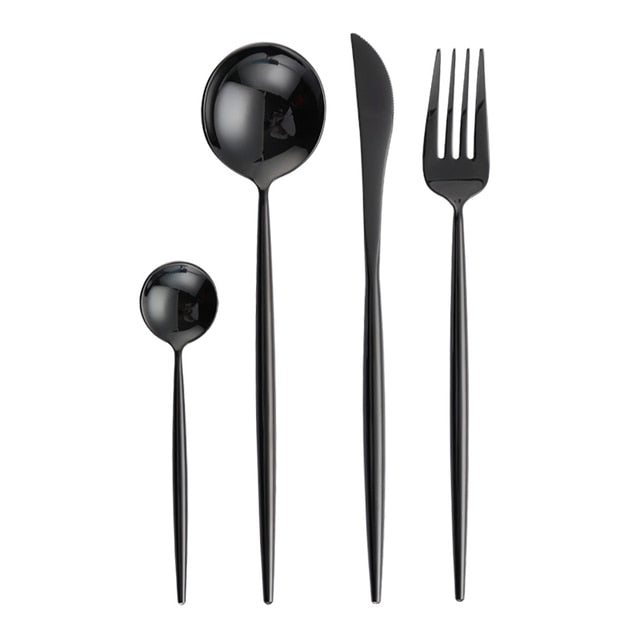Gold Cutlery Set Forks Spoons Knives Tableware Steel Cutlery Set Stainless Steel