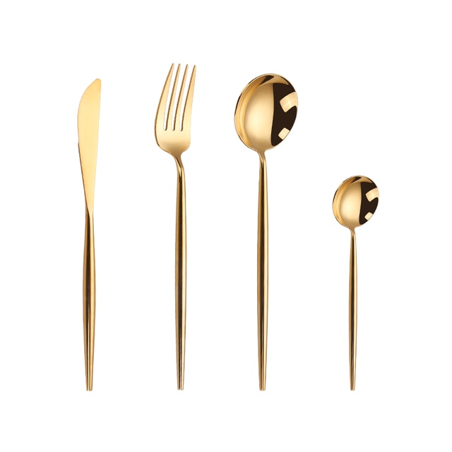 Gold Cutlery Set Forks Spoons Knives Tableware Steel Cutlery Set Stainless Steel