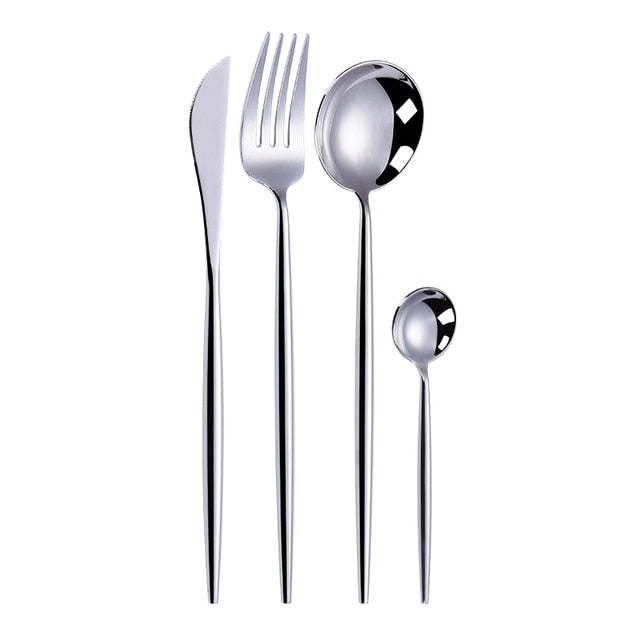 Gold Cutlery Set Forks Spoons Knives Tableware Steel Cutlery Set Stainless Steel