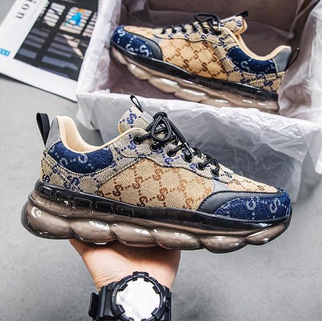 Luxury Designer Men’s Platform Sneakers – Chunky & Colorful