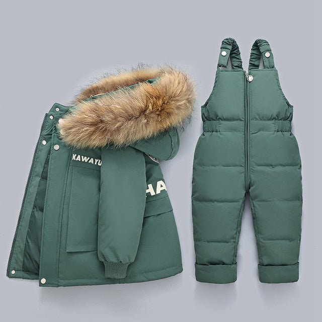 Winter Down Jacket Jumpsuit Baby Boy Sets